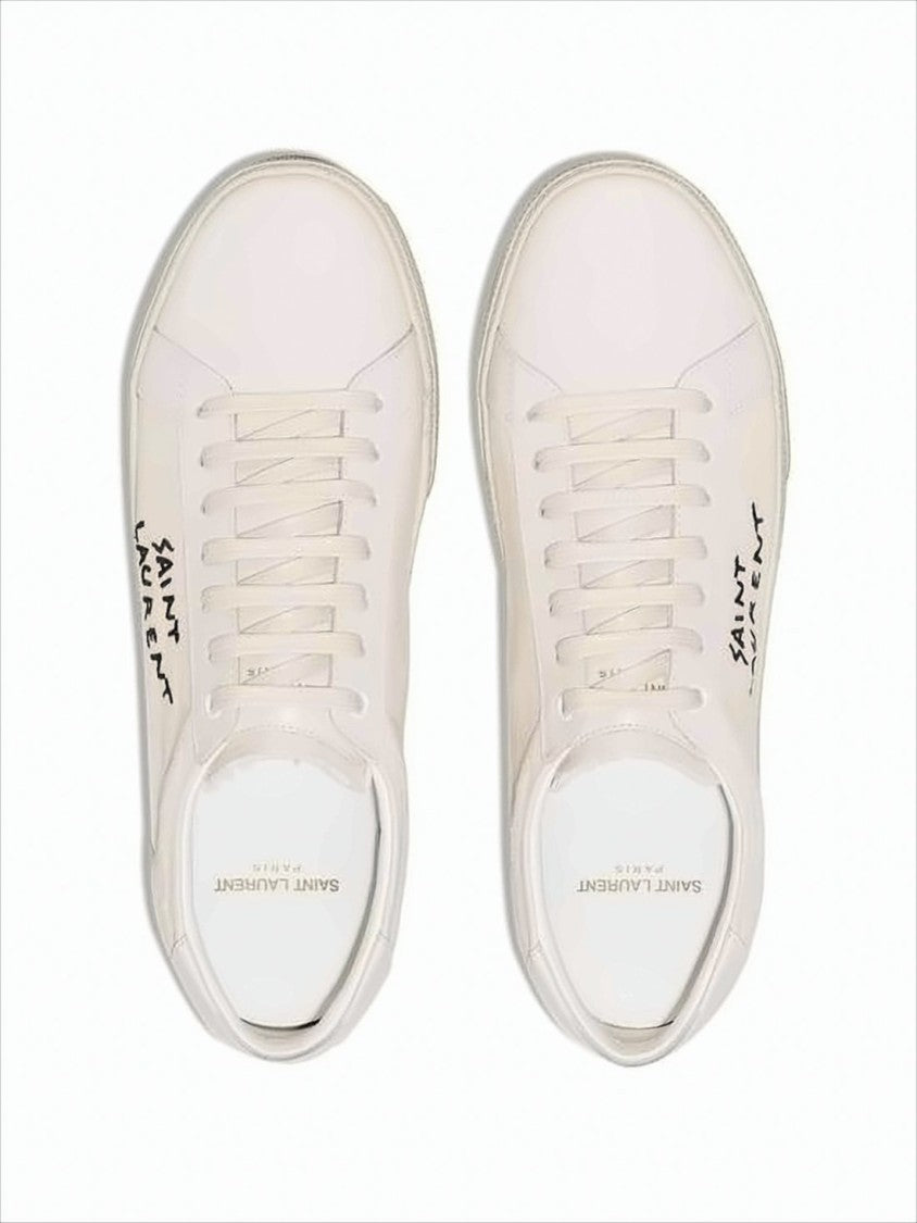 Saint Laurent Low-Top Sneakers With Canvas Upper And Leather Accents