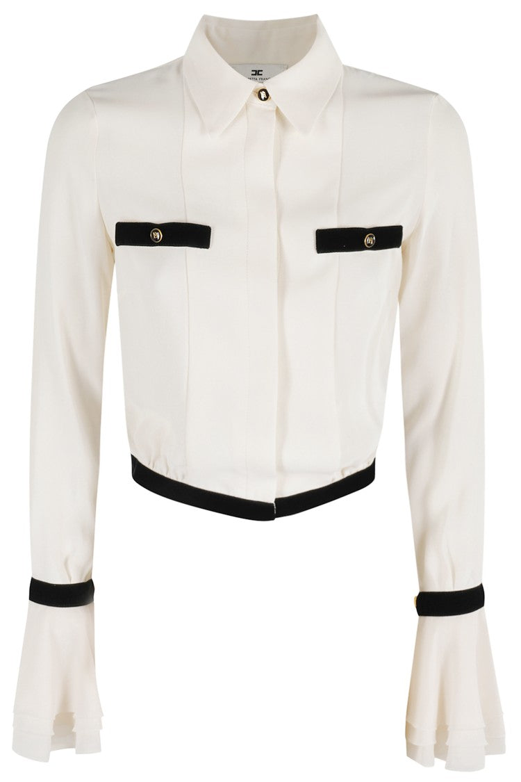 Elisabetta Franchi Cropped Milk Georgette Shirt