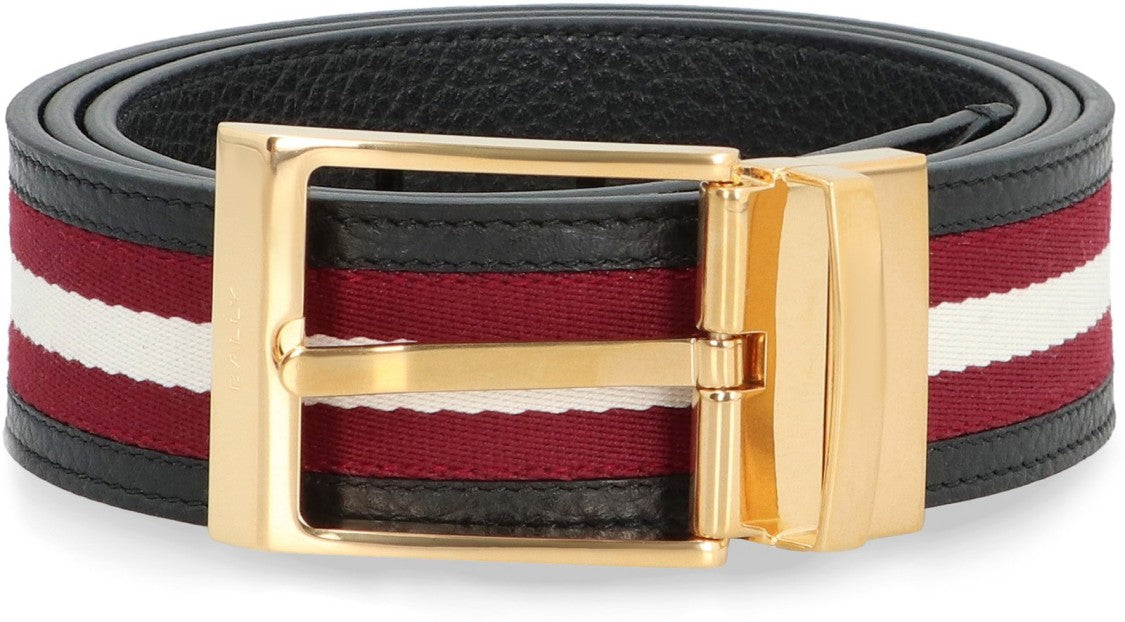 Bally Bold Striped Leather Belt