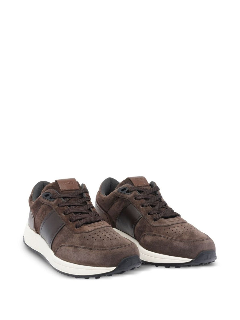Tod's Suede And Leather Sneakers With Perforated Detailing