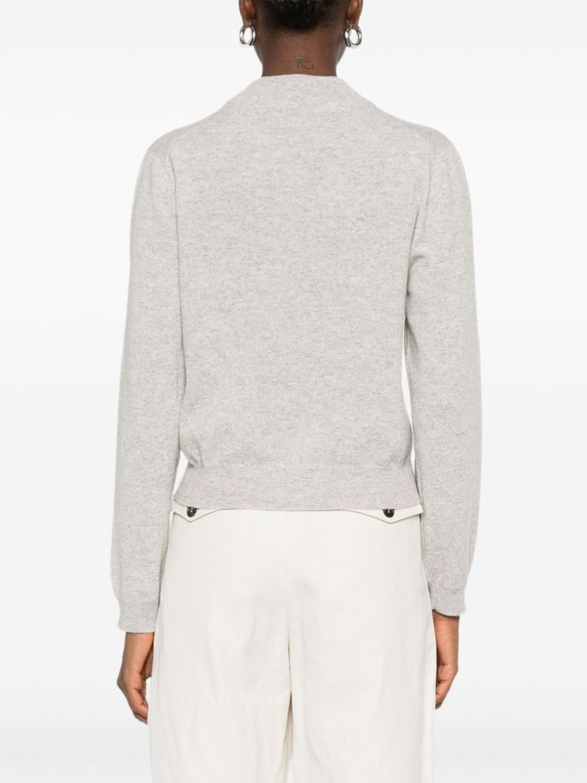 Brunello Cucinelli Gray Cashmere Crew Neck Sweater