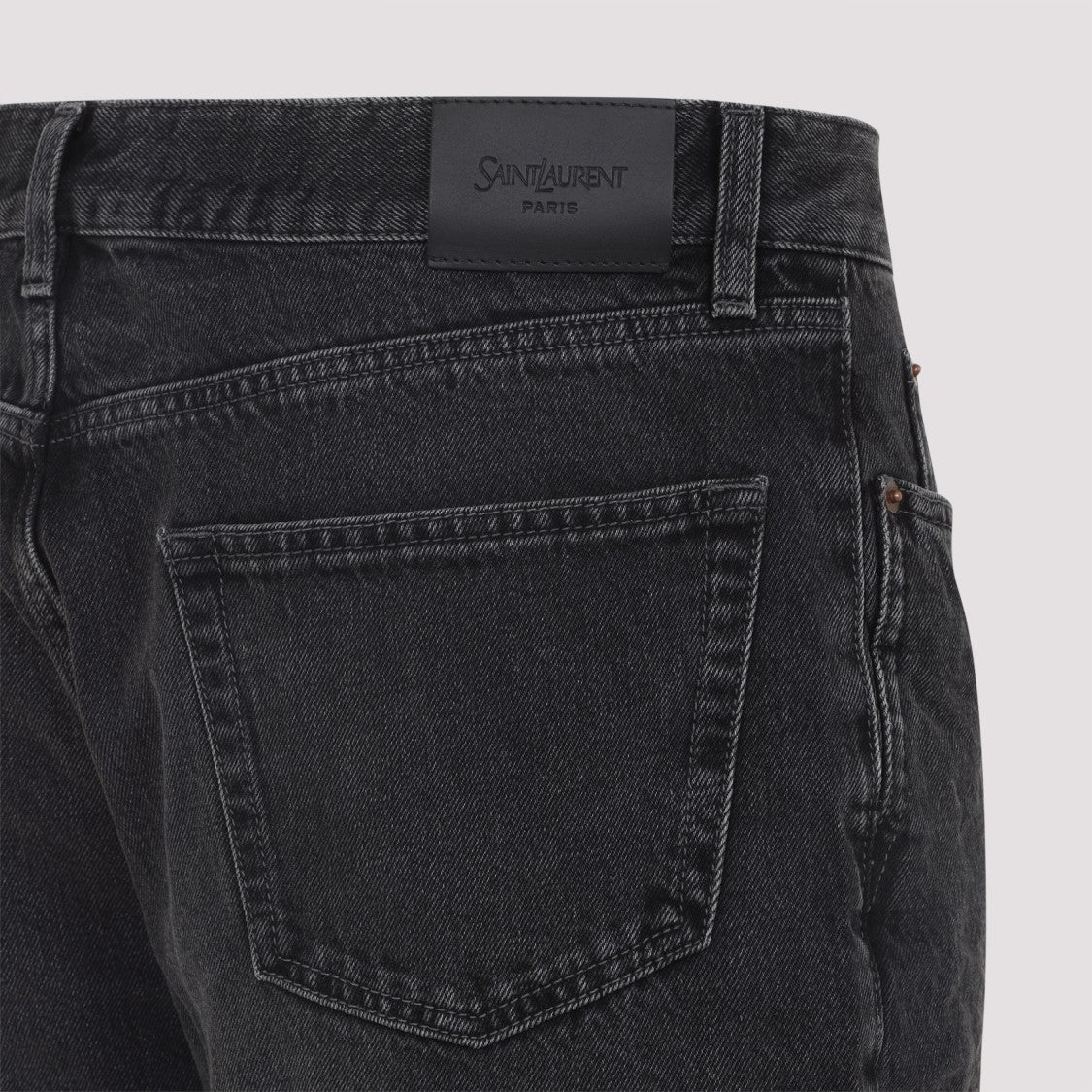 Saint Laurent Mick Long Black Cotton Jeans