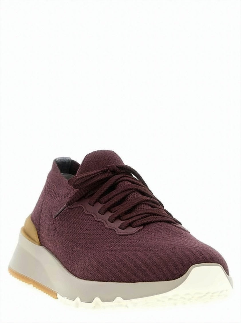 Brunello Cucinelli Knitted Upper Sneakers With Cushioned Sole