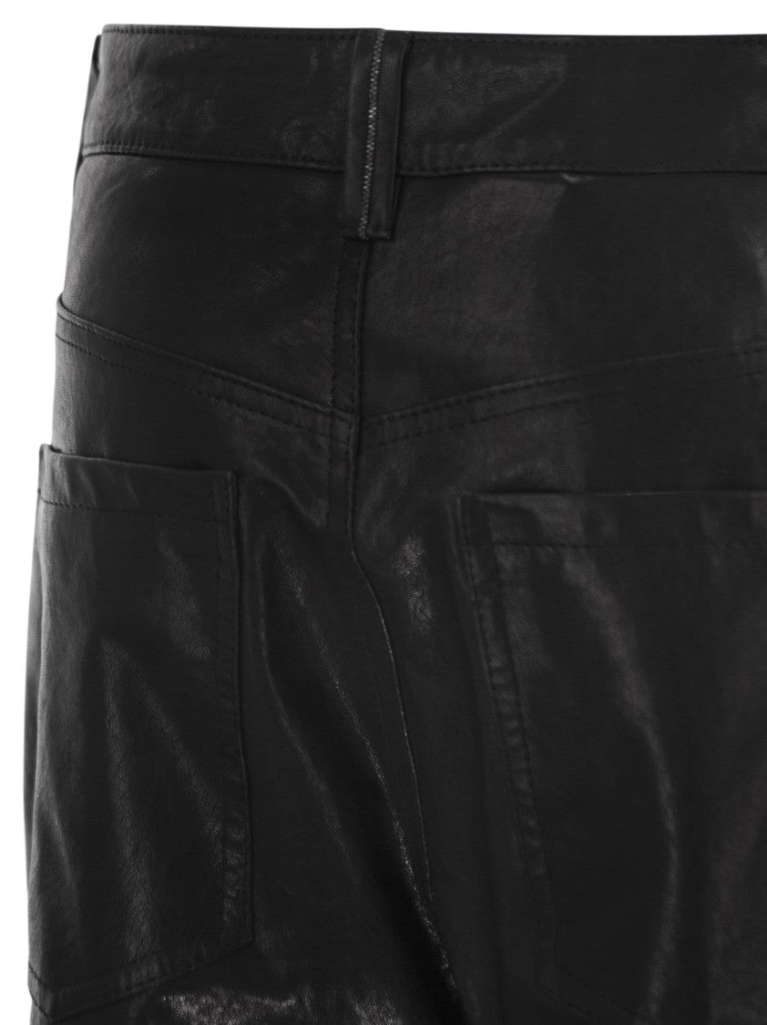 Brunello Cucinelli Wide Five-Pocket Trousers In Smooth Nappa Leather
