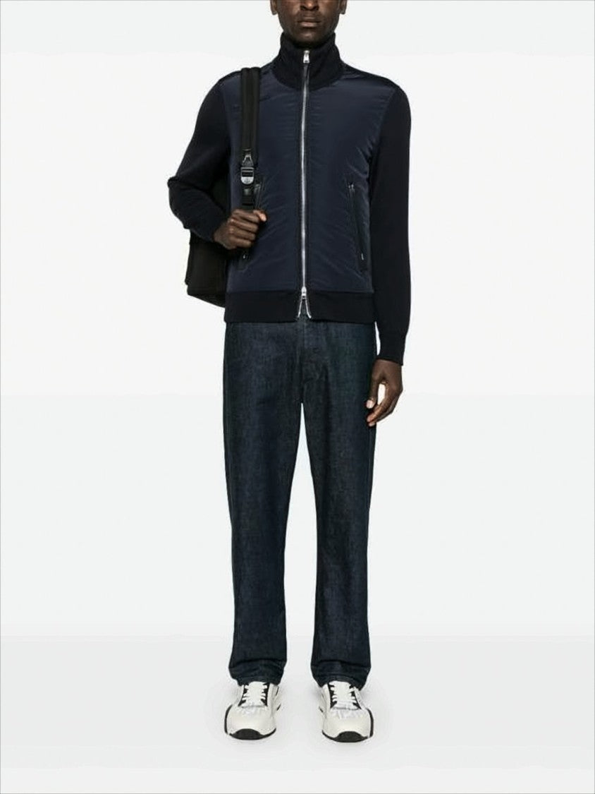 Tom Ford Black Zip Jacket With Ribbed Details