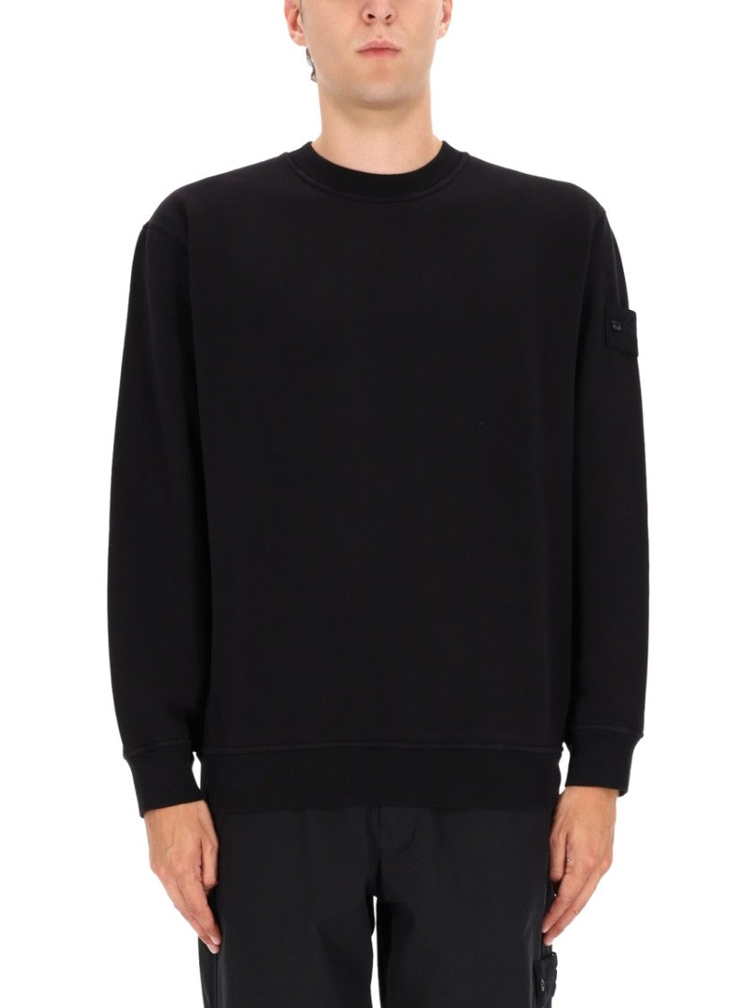 Stone Island Classic Crew Neck Black Sweatshirt