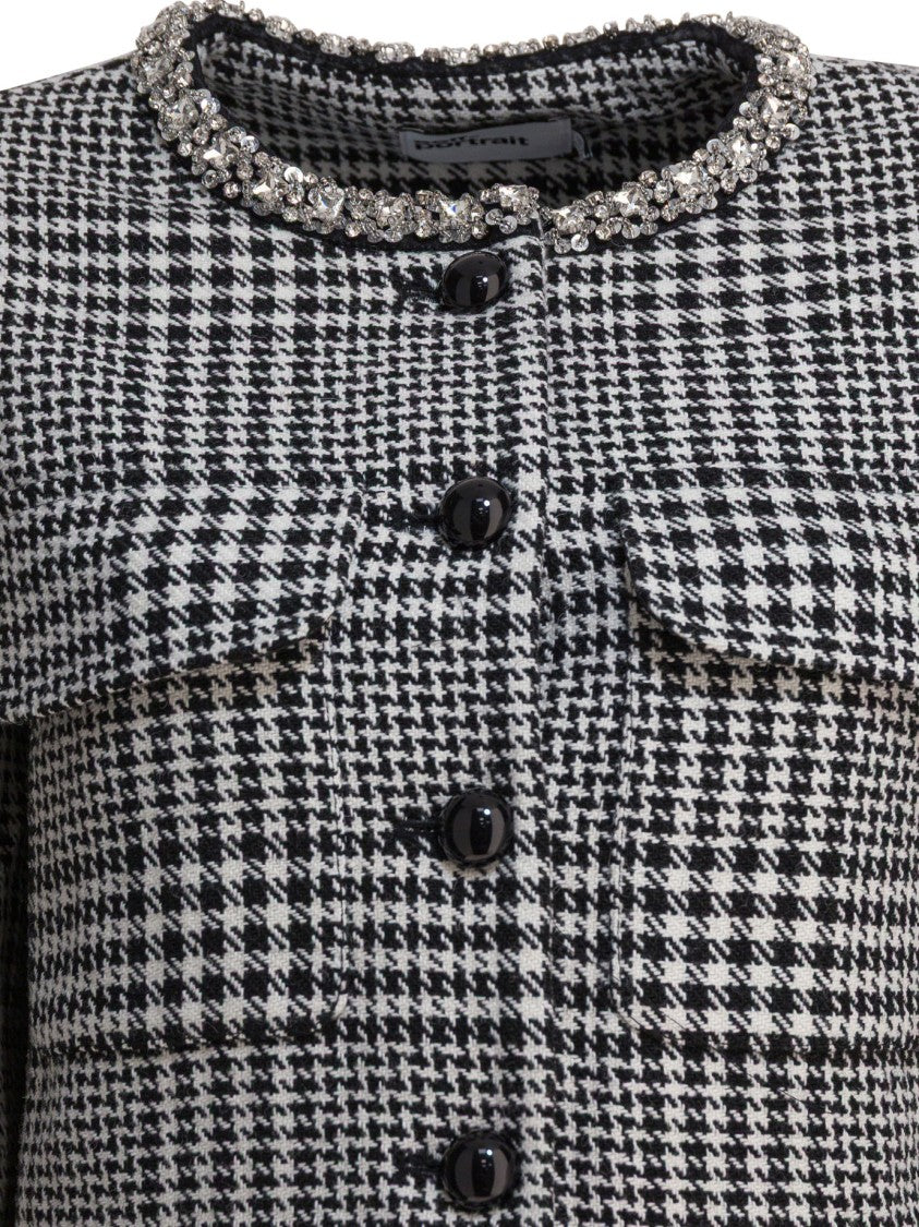 Self-Portrait Cropped Tailored Jacket With Black
