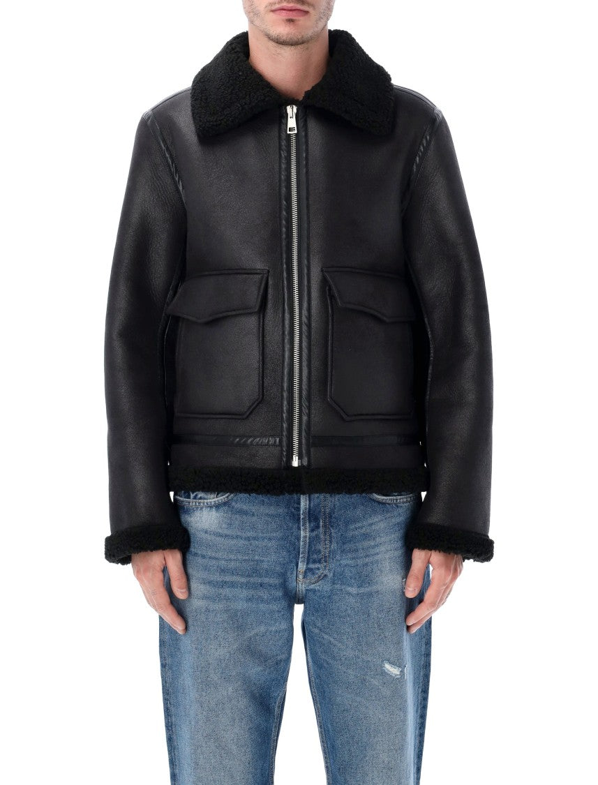 A.P.C. Ecoshearling Casual Jacket With Textured Finish