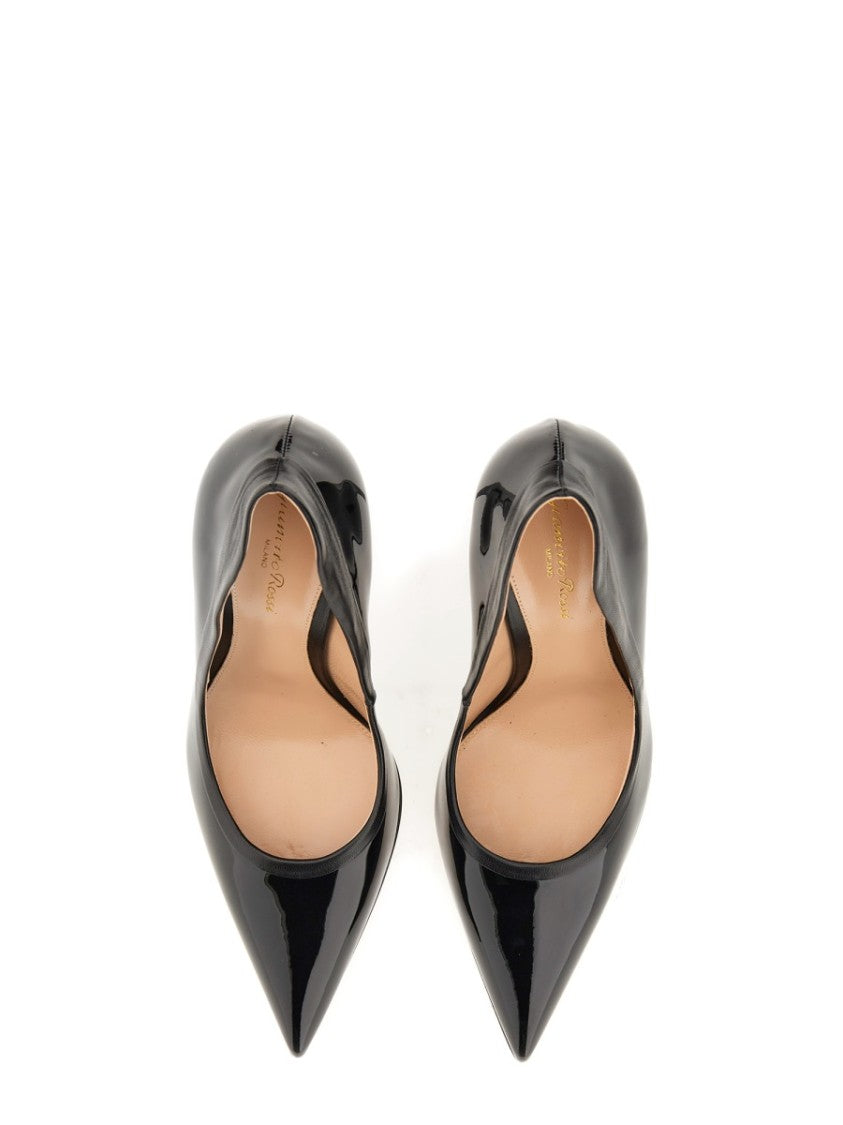 Gianvito Rossi Dècolleté Tuxedo With Glossy Leather Finish