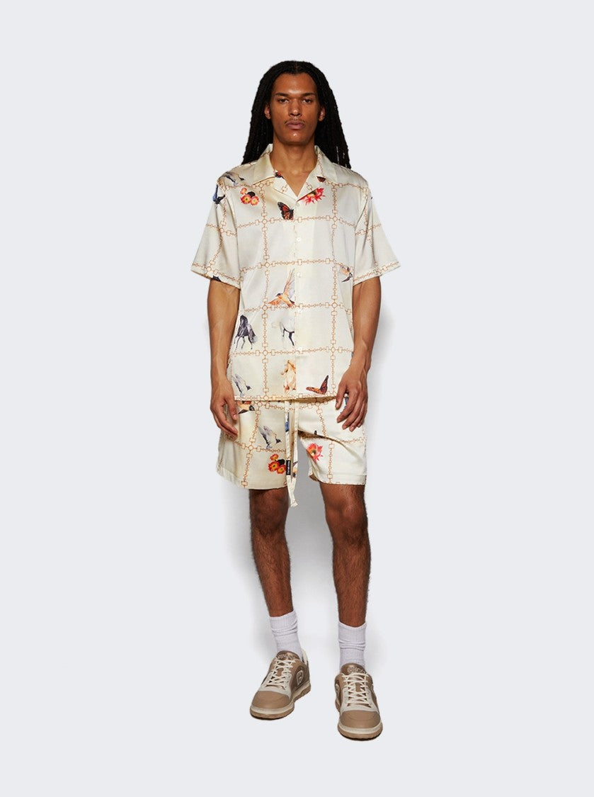 Nahmias Wildlife Silk Shorts Ivory