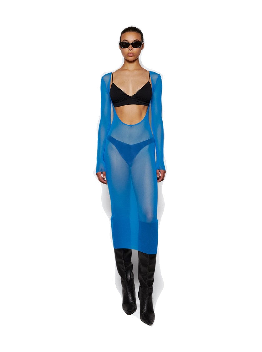 Jean Paul Gaultier X Shayne Oliver Mesh Low Cut And Backless Dress