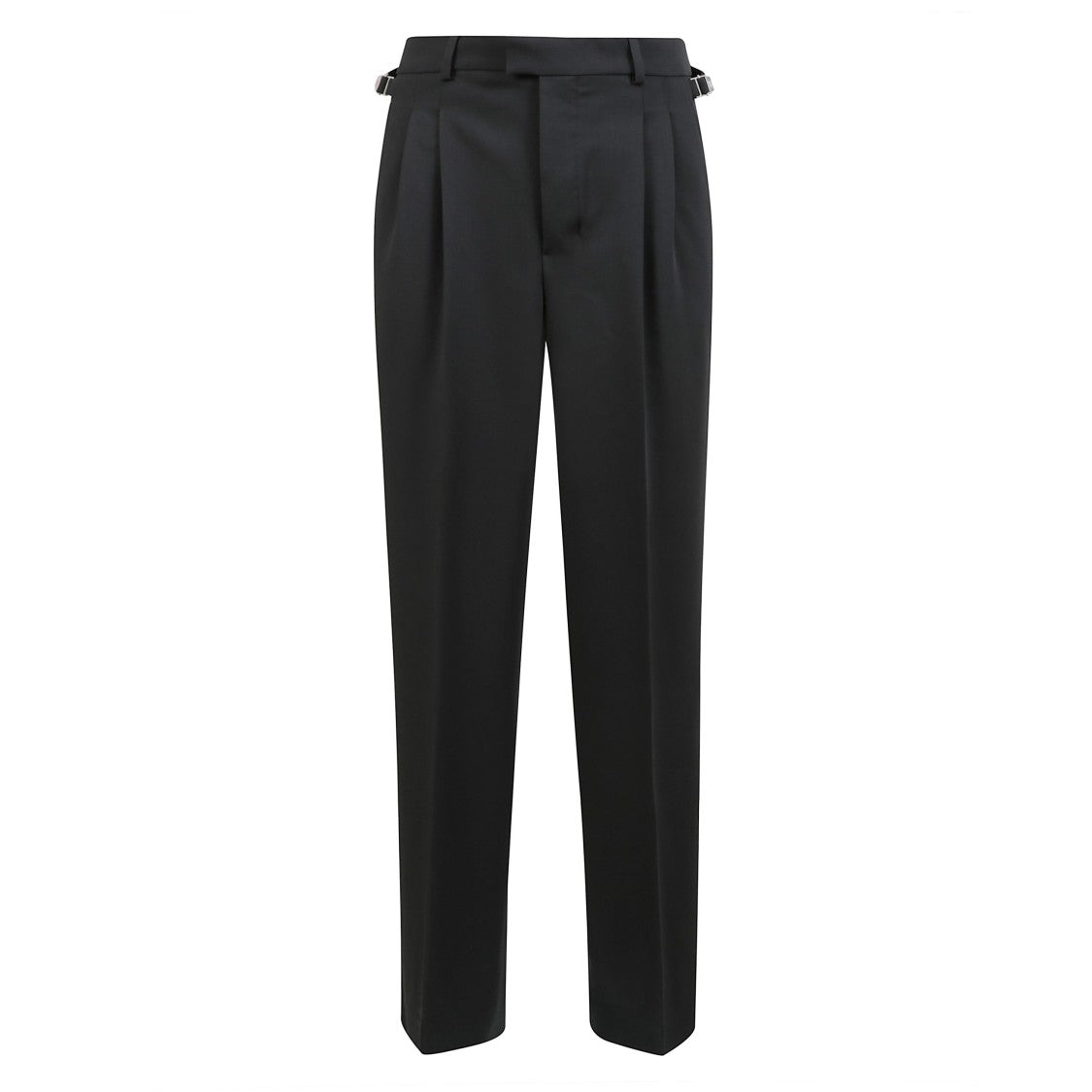 Ami Wide-Leg Low-Rise Pleated Trousers