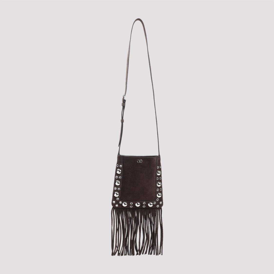 Valentino Garavani Brown Suede Leather Shoulder Bag