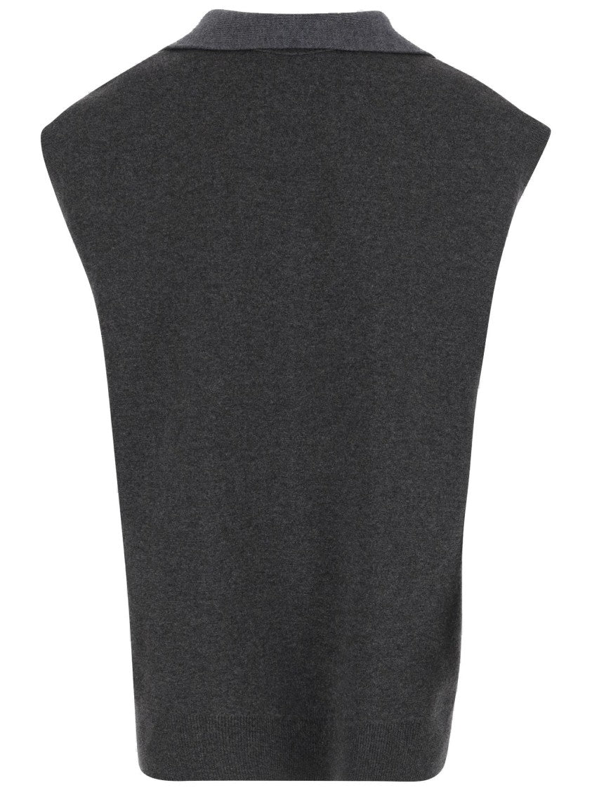 Carven Cashmere Top With Neck Scarf