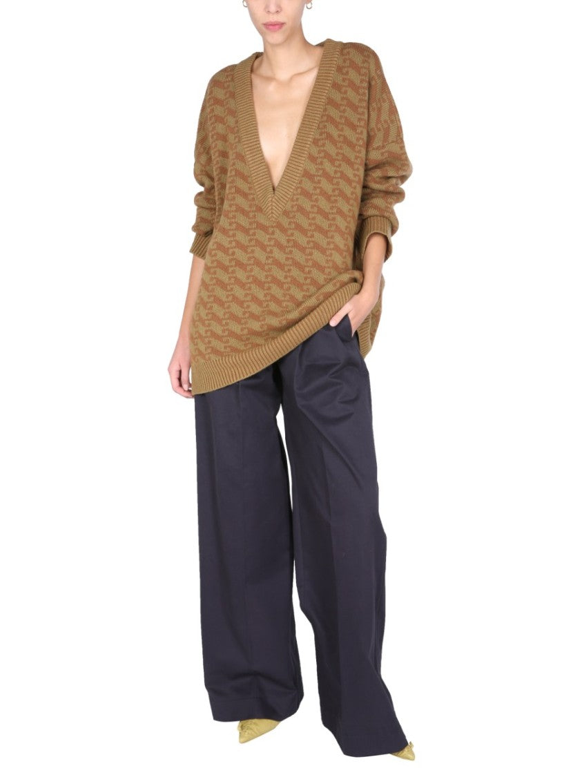 Jejia V-Neck Jacquard Sweater