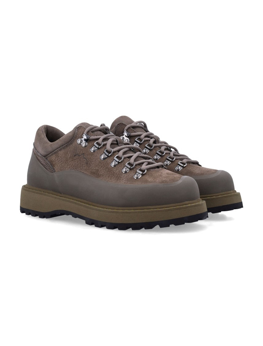 Diemme Cornaro Brown Low-Top Sneakers With Textured Finish