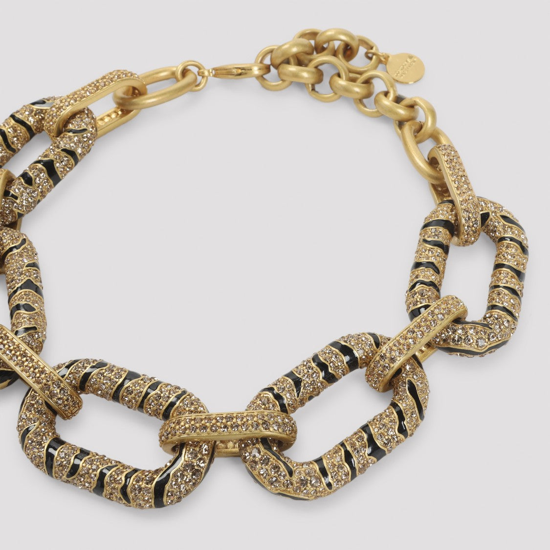 Roberto Cavalli Textured Chain Link Bracelet With Gold-Tone Finish