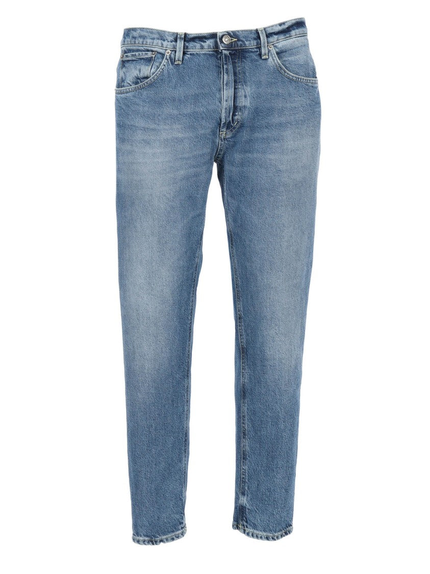 Dondup Light Blue Straight-Leg Denim Pants