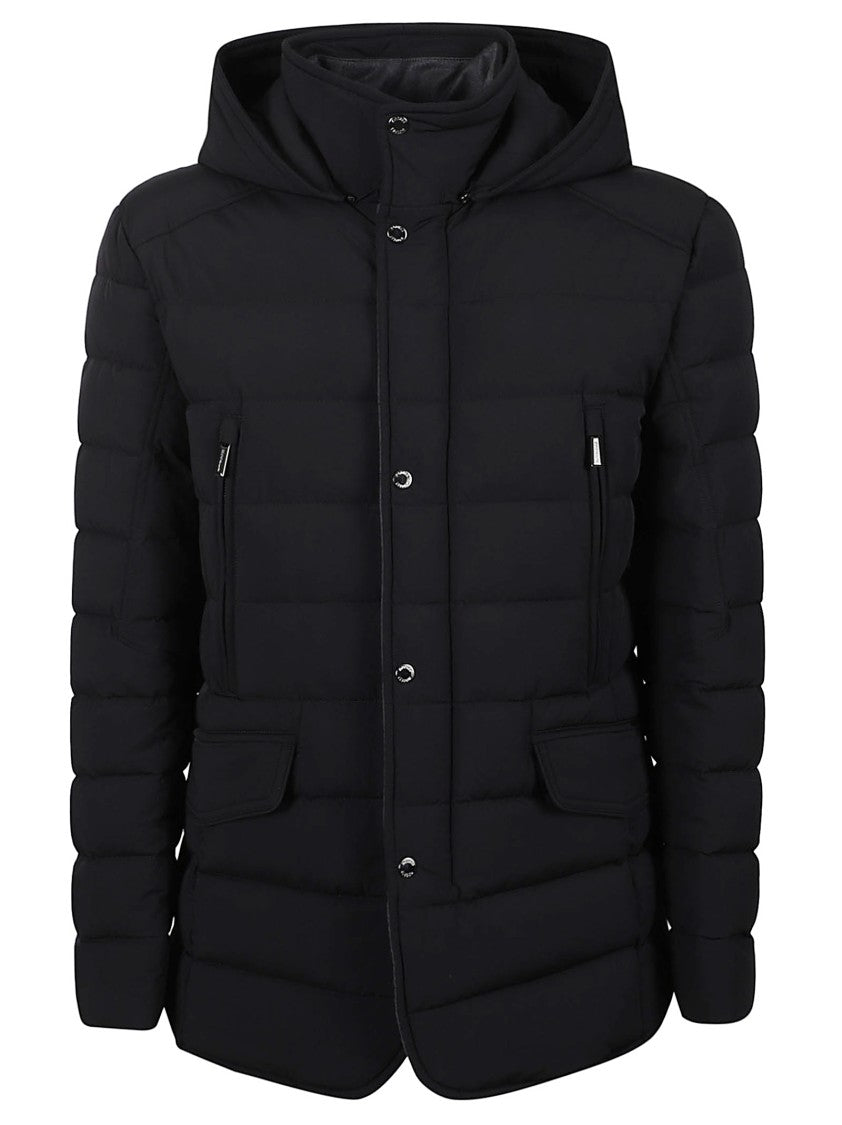 Moorer Quilted Casual Jacket With Goose Down And Flannel Details