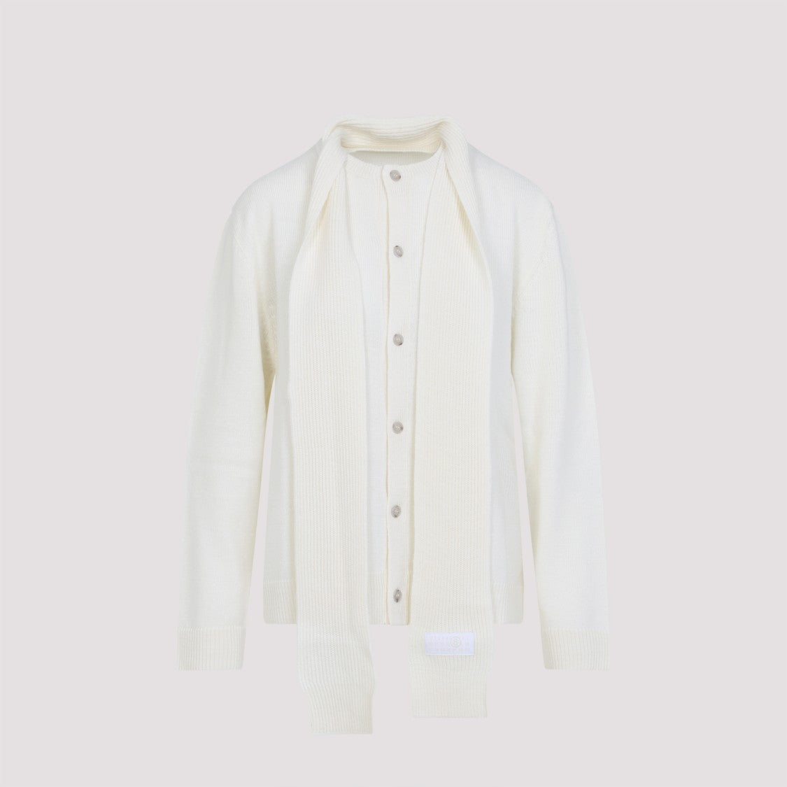 Mm6 By Maison Margiela White Wool Cardigan