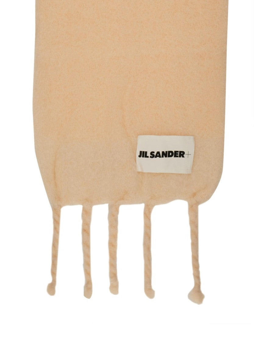Jil Sander Plush Long Scarf With Delicate Fringes