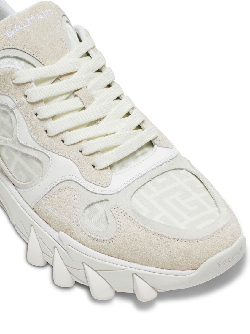 Balmain Trainers Combining Suede And Nylon With Sole