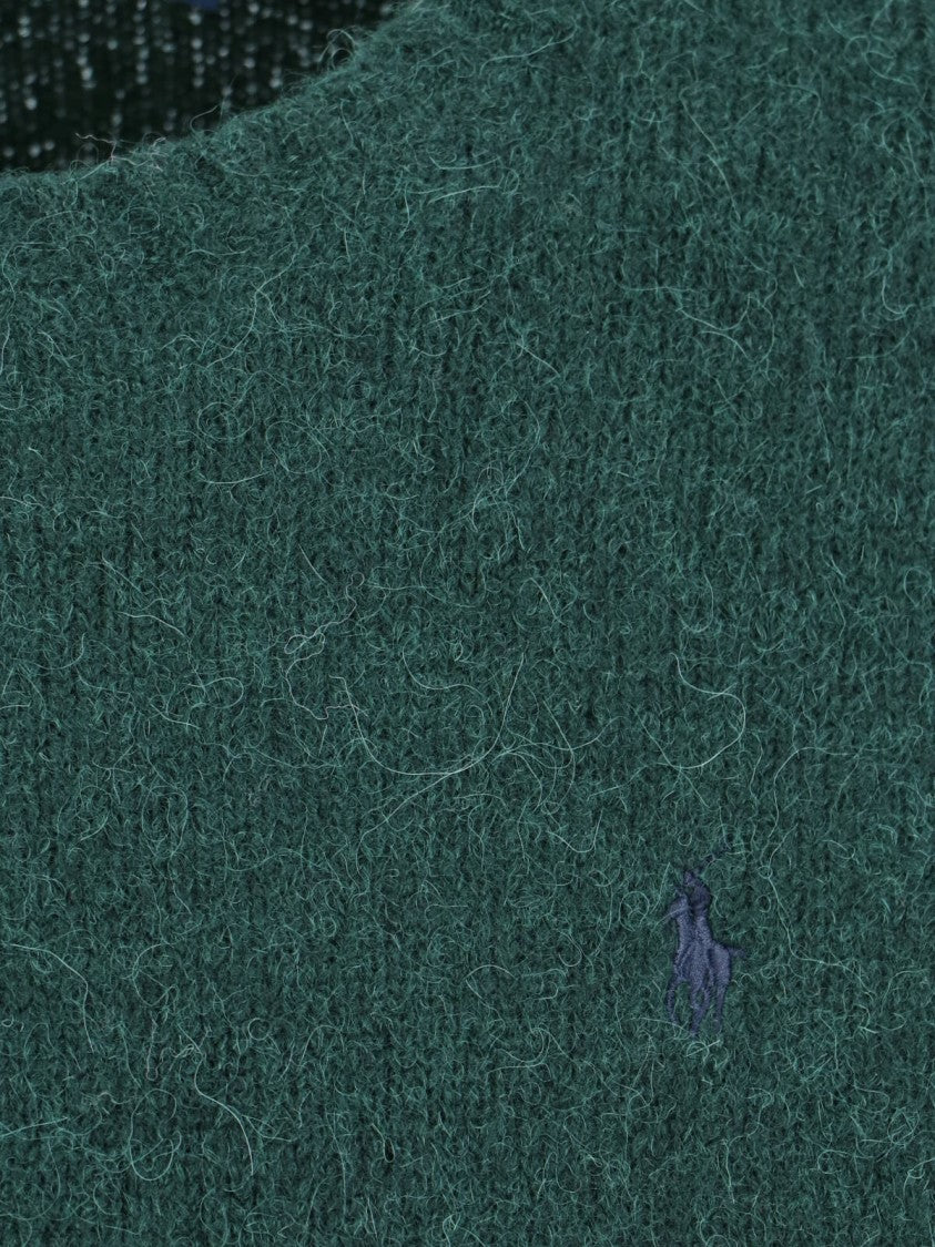 Polo Ralph Lauren Crew Neck Sweater With Ribbed Trims And Embroidered Logo