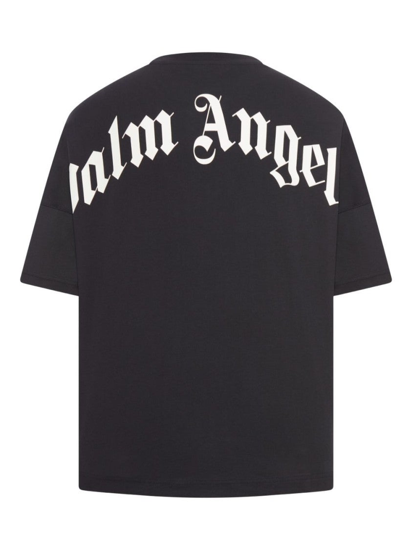 Palm Angels Relaxed Fit Black Cotton T-Shirt