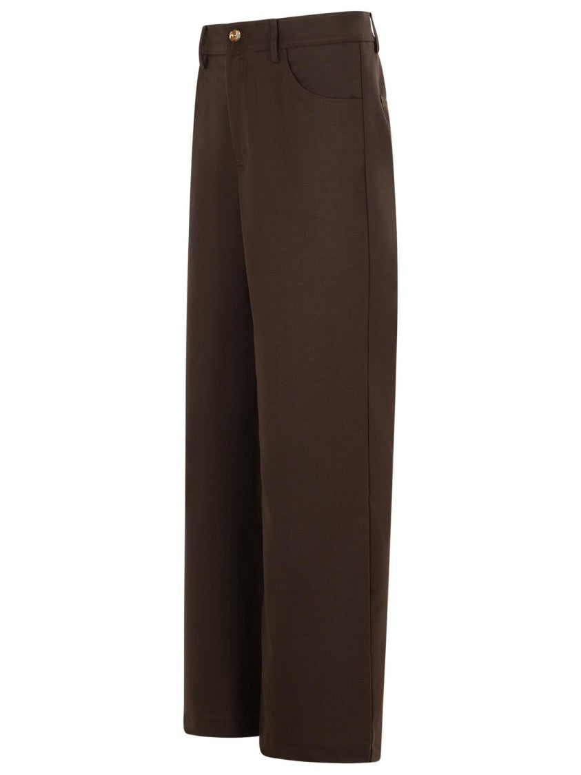 Séfr 'Jiro' Brown Wool Blend Pants
