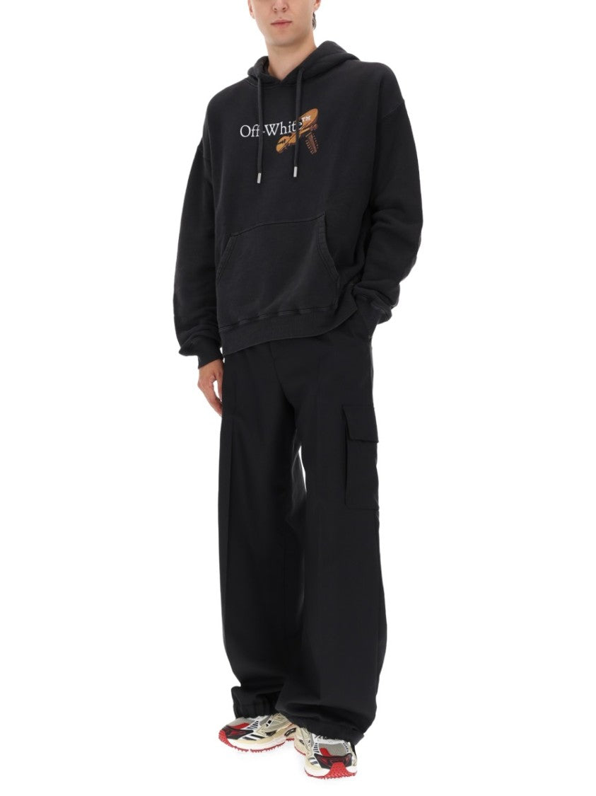 Off-White Relaxed Fit Black Hoodie