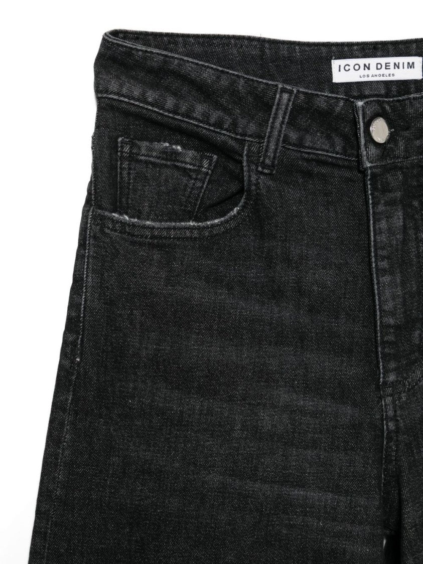 Icon Denim High-Waisted Cropped Wide-Leg Jeans