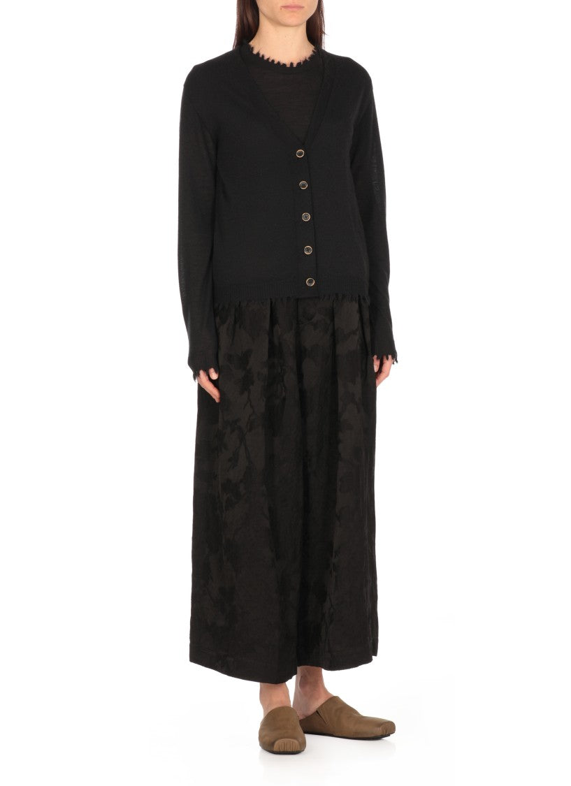 Uma Wang V-Neck Black Cashmere Cardigan
