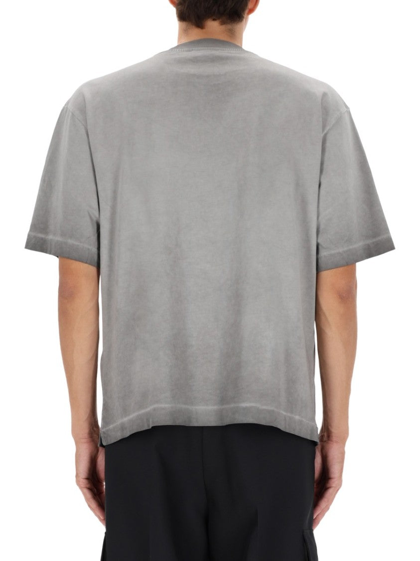 Off-White Washed Grey Loose-Fit T-Shirt