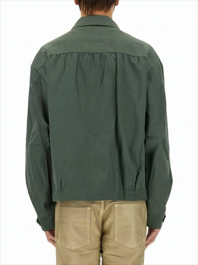 Visvim Boxy Cropped Jacket With Classic Collar And Embroidered Detail