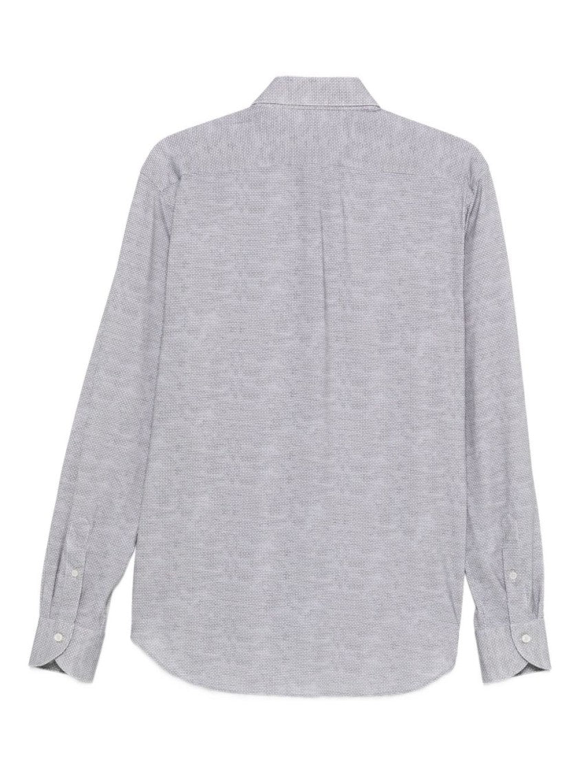 Xacus Tailored Grey Shirt With Textured Pattern