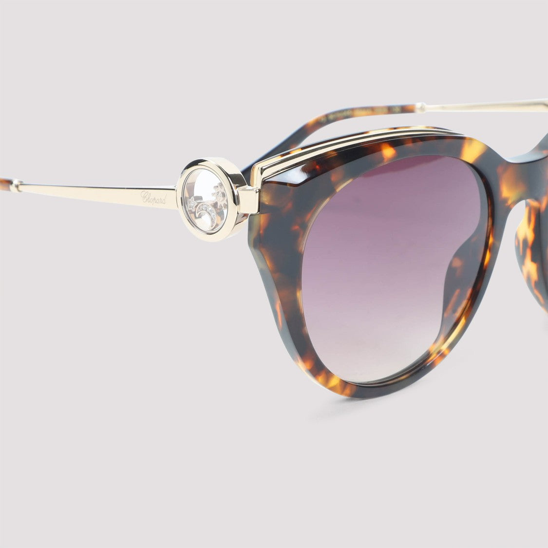 Chopard Chic Cat-Eye Sunglasses With Tortoiseshell Pattern