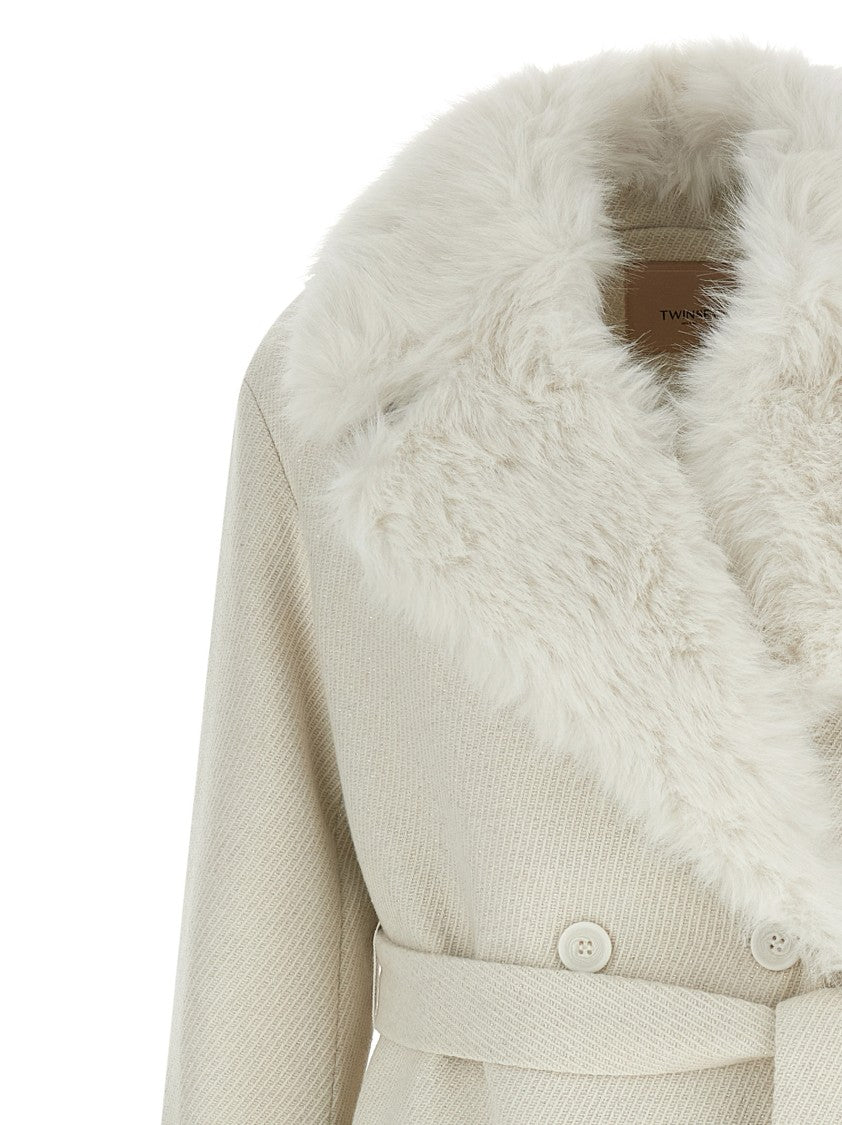 Twin-Set Lamé Thread Coat