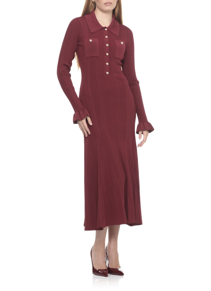 Self-Portrait Ribbed Knit Dress