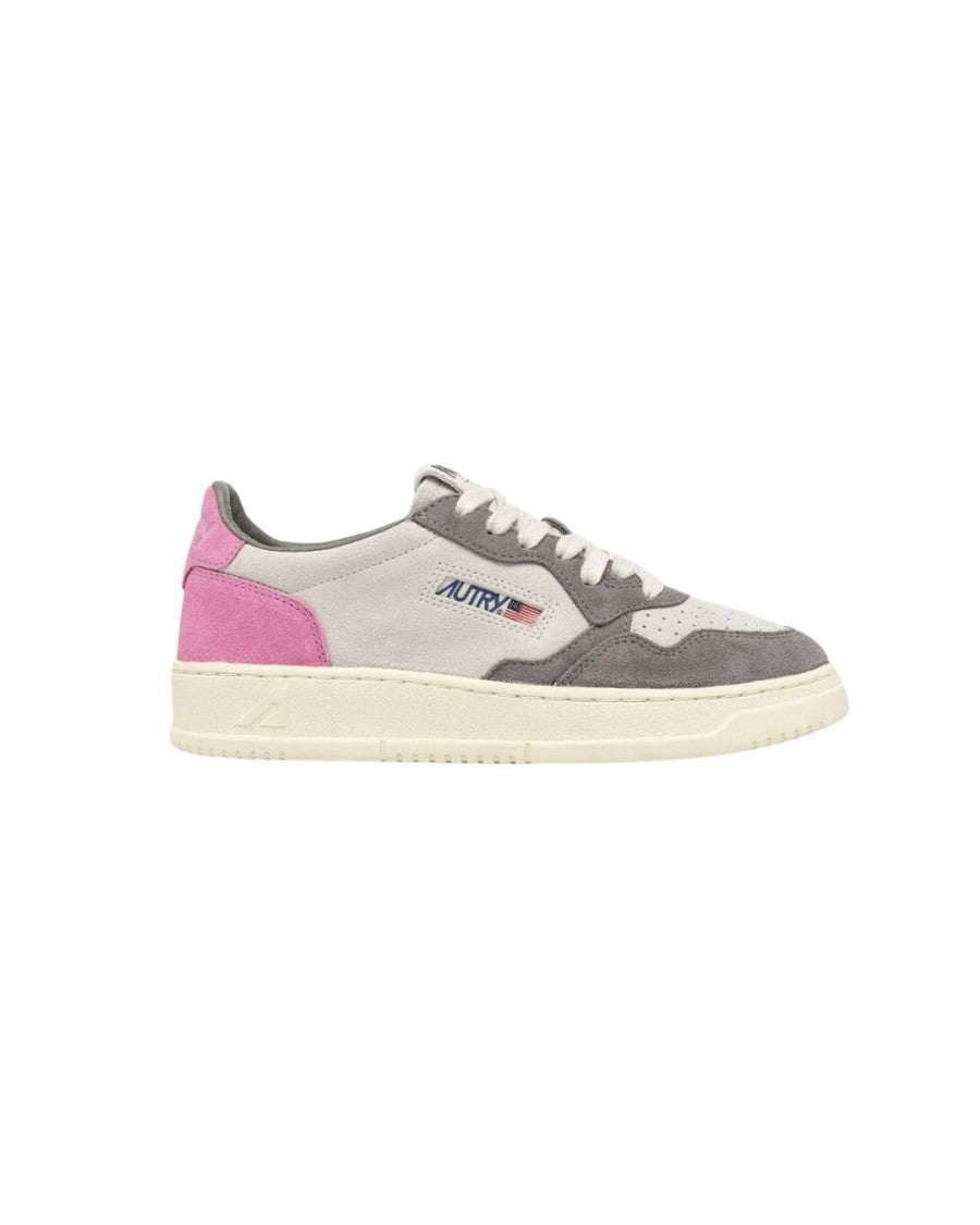 Autry Tricolor Suede Medalist Low Sneakers With Padded Collar