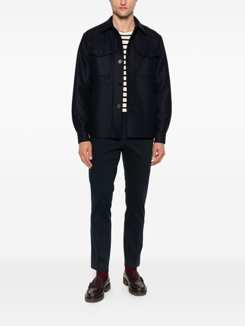 Harris Wharf London Tailored Blue Wool Giacconi Coat