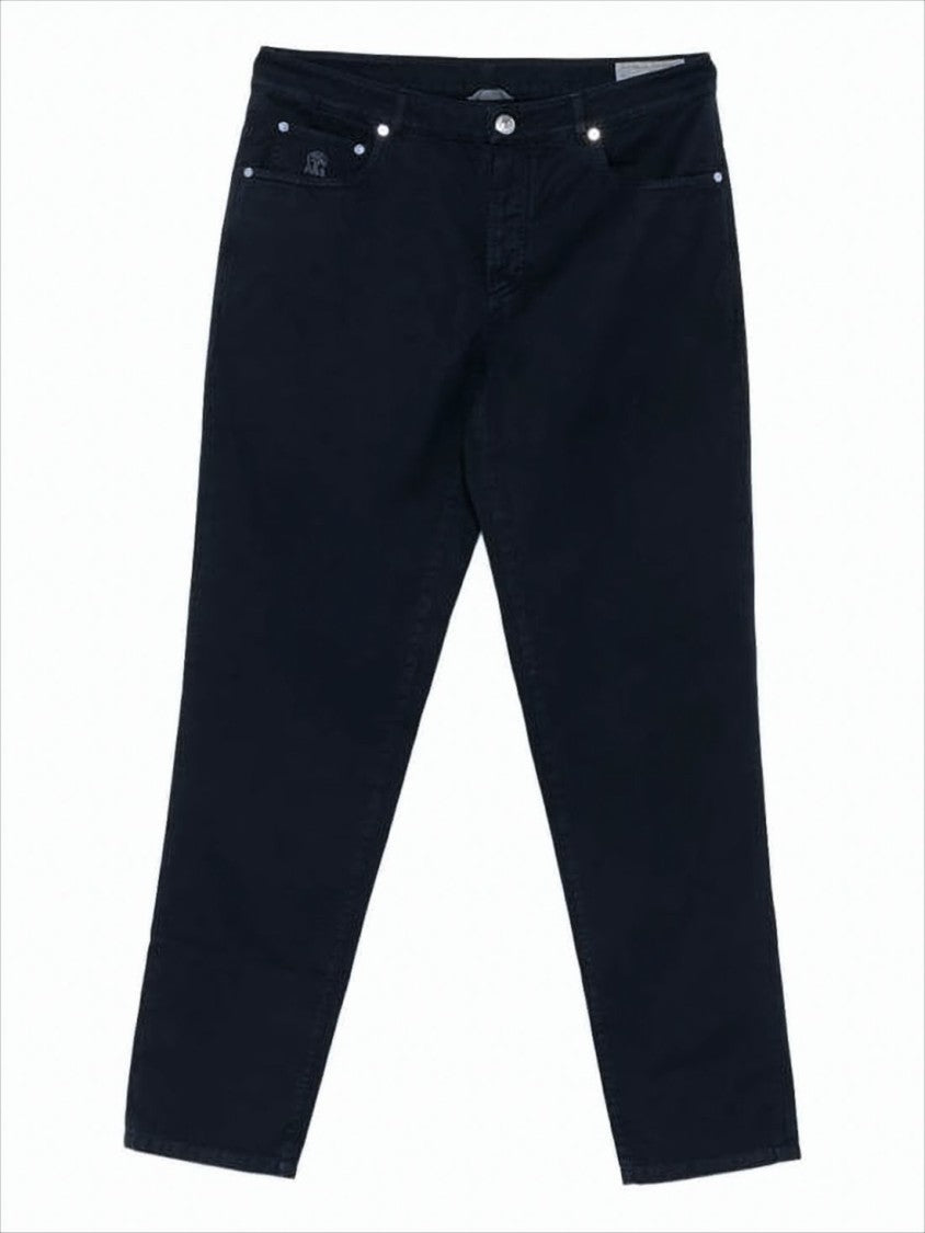Brunello Cucinelli Classic Five-Pocket Straight Pants In Dark Navy