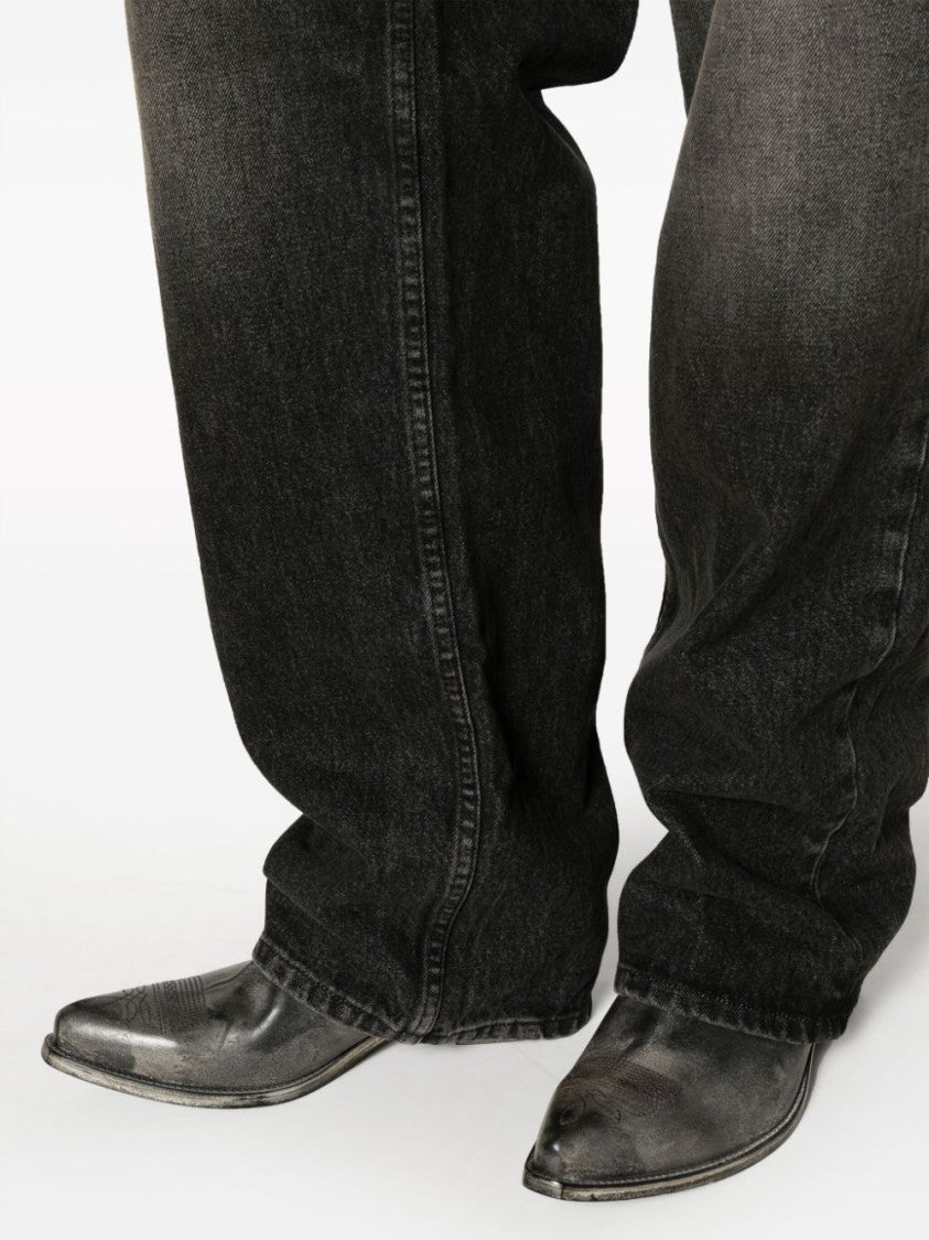 Rhude Mid-Rise Wide-Leg Black Denim Jeans