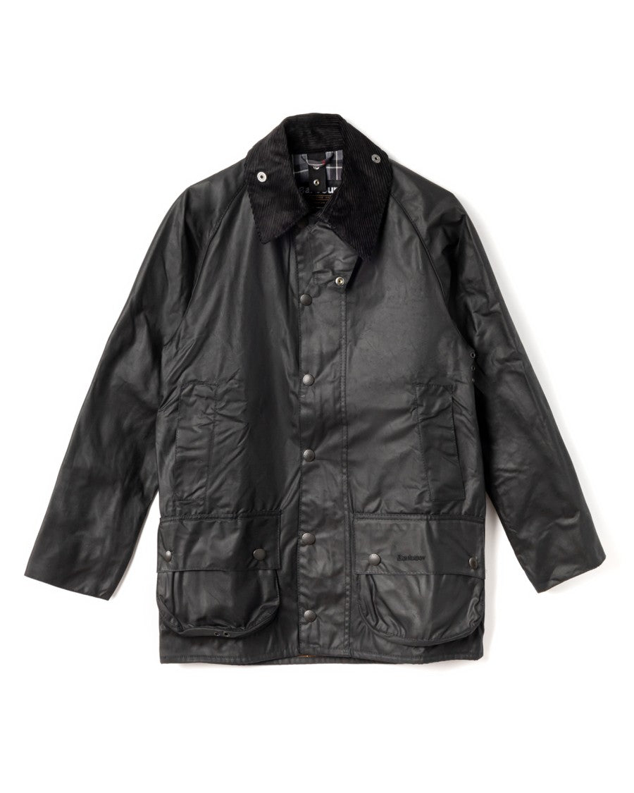 Barbour Beaufort Waxed Jacket With Detachable Hood And Rear Pocket