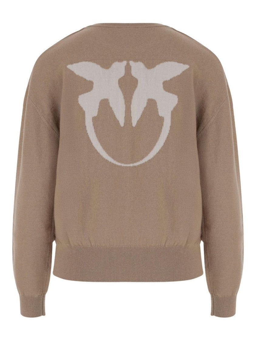 Pinko Crew Neck Knitwear Sweater With Logo Detail
