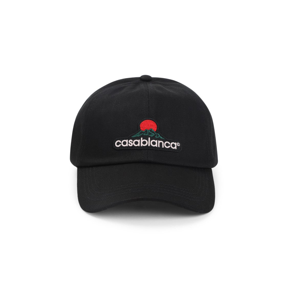 Casablanca Montagne Embr Patch Black Cotton Hat