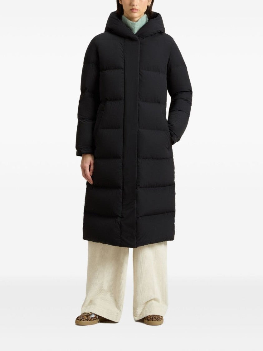 Woolrich Horizontal Quilted Long Padded Jacket