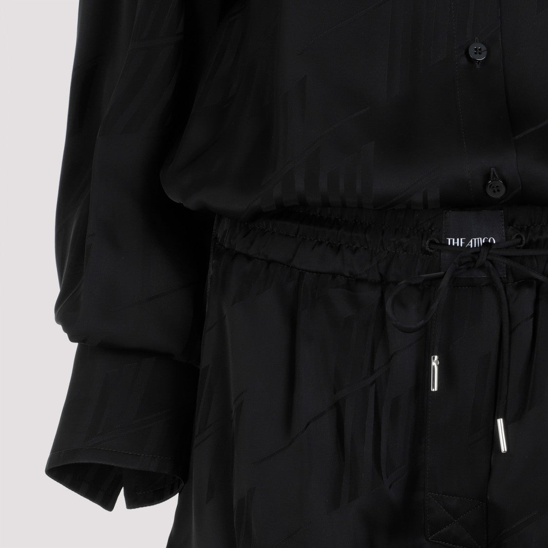 The Attico Overall Black Viscose Jumpsuit