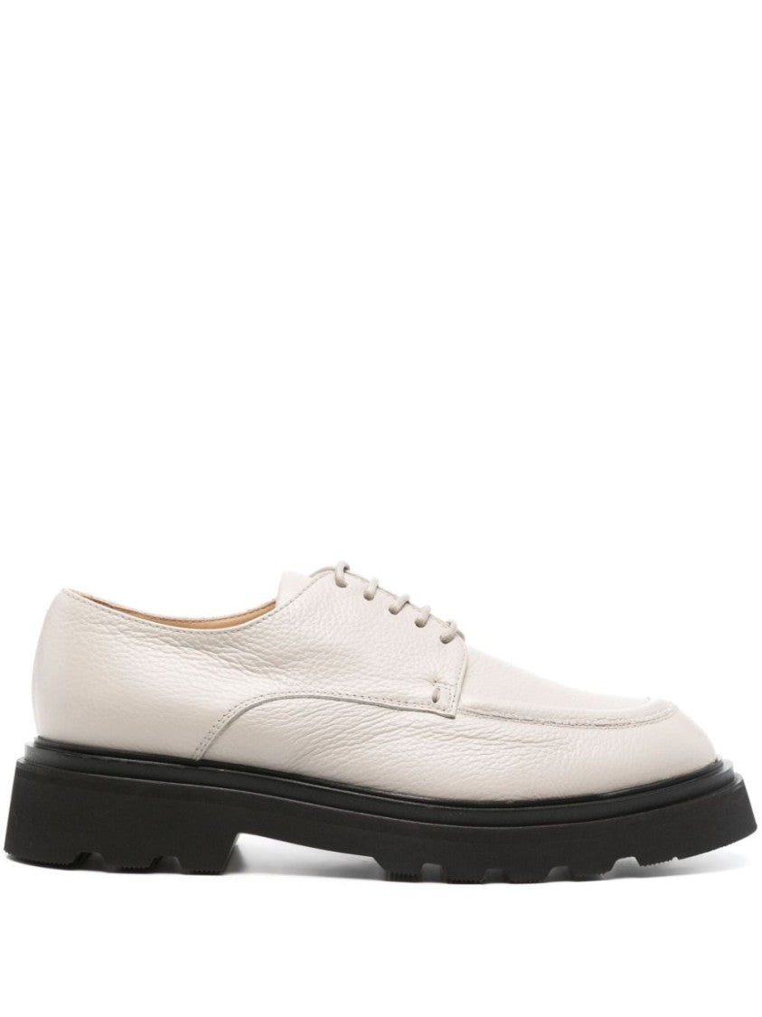Doucal's Refined Grey Leather Loafers With Modern Sole