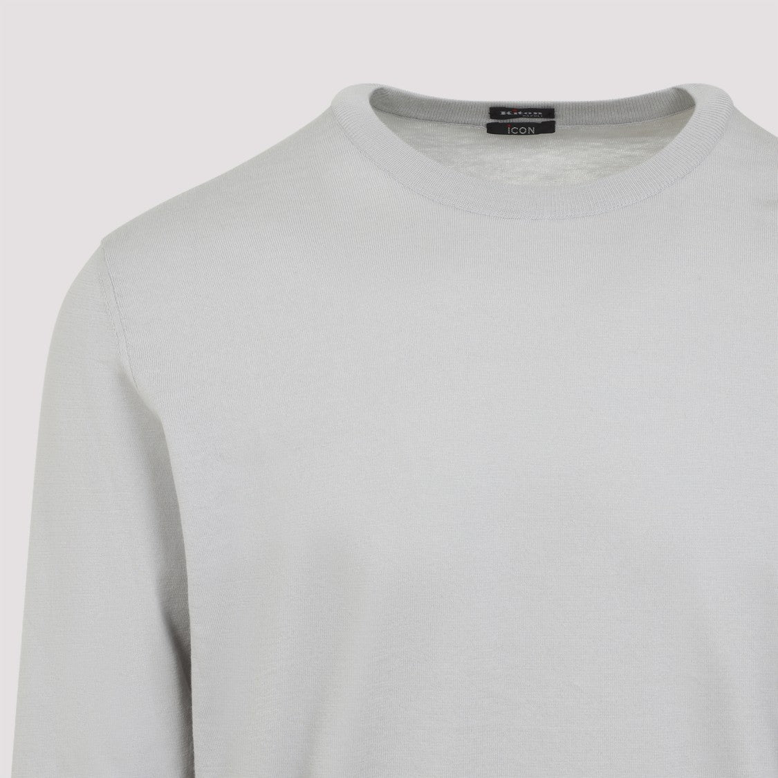 Kiton Relaxed Fit Crew Neck Sweater In Soft White Cotton