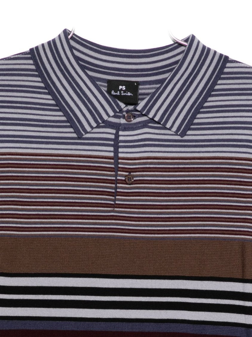 Paul Smith Long-Sleeve Polo Sweater In Viola